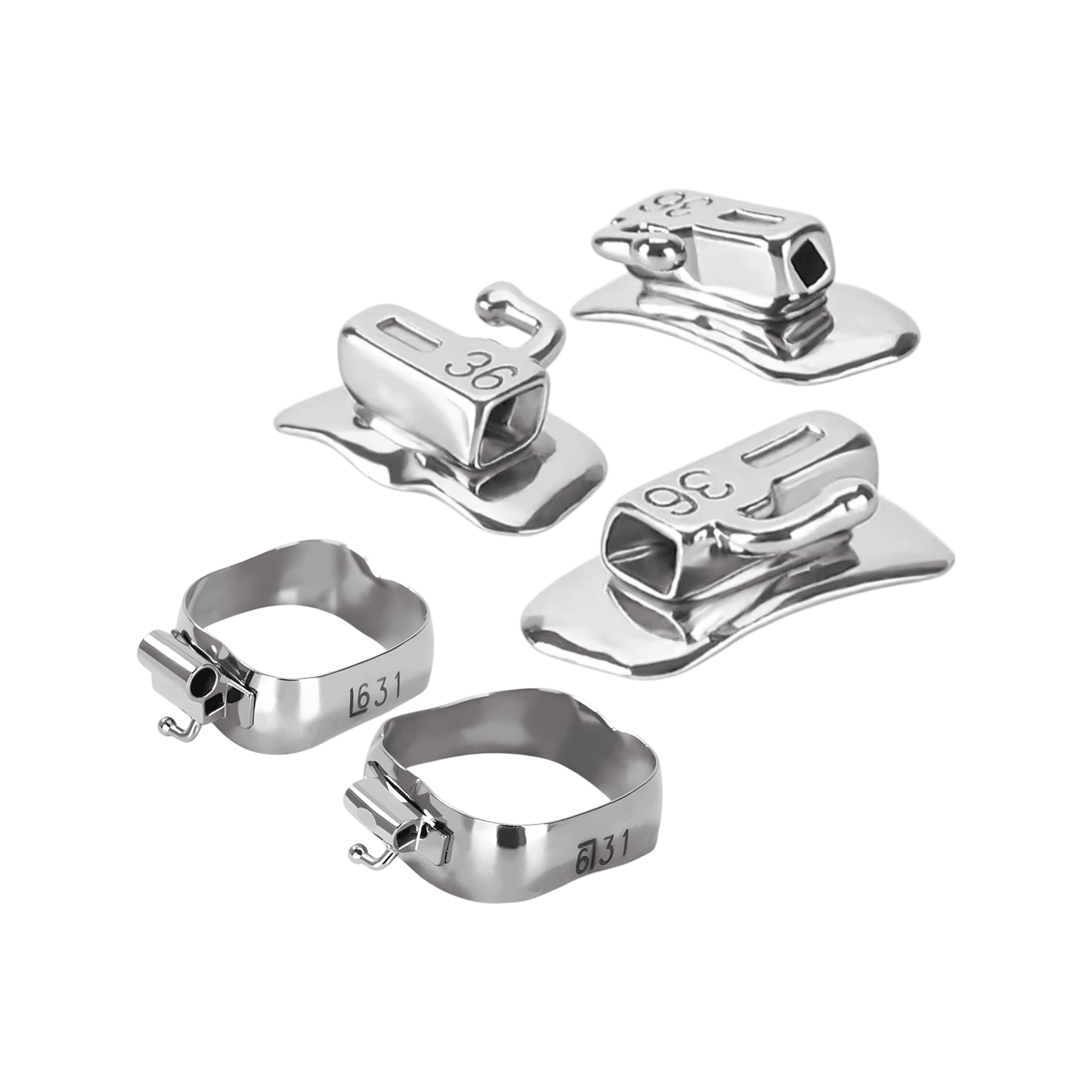 Orthodontic bands and buccal tubes