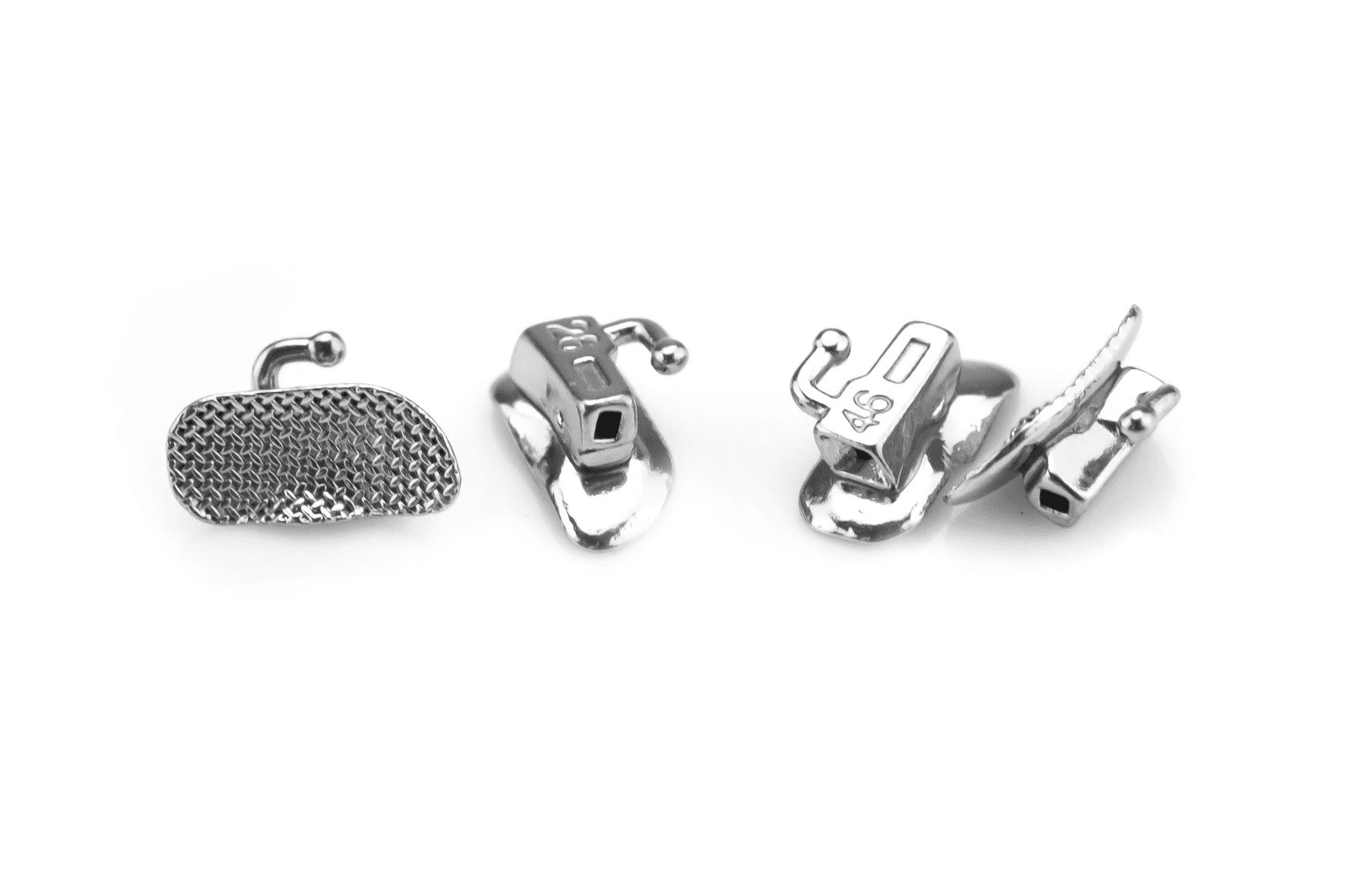Orthodontic buccal tube stainless-steel mesh base and entrance