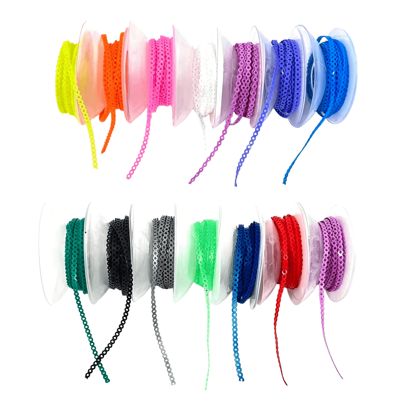 Single-color orthodontic power chain rolls