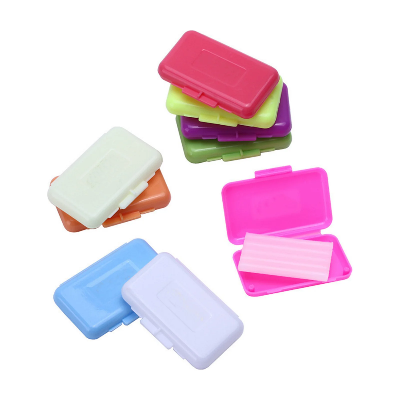 Orthodontic wax cases in several colors with one open case