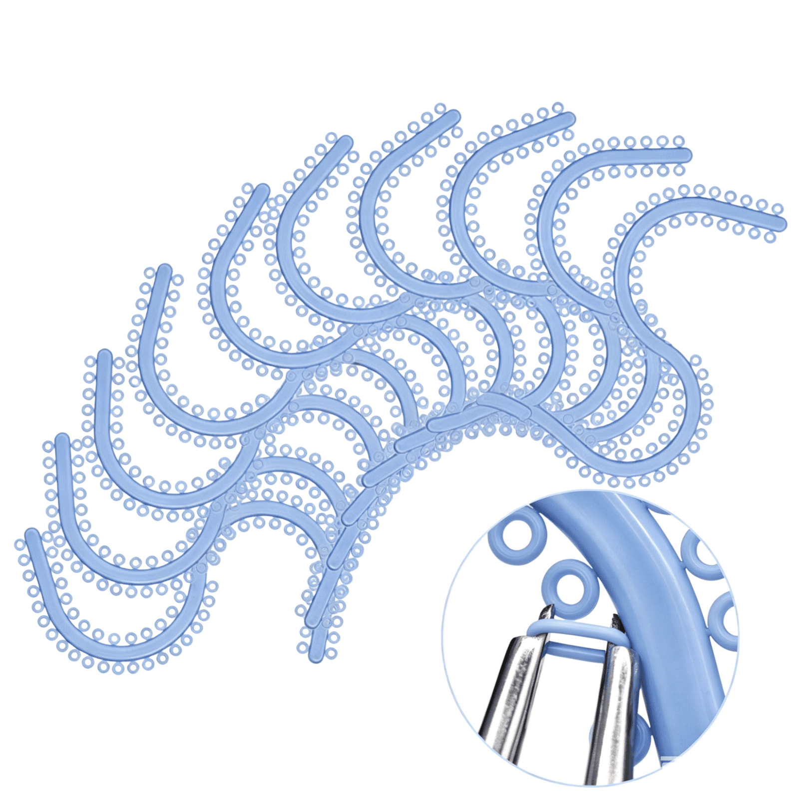 Blue elastic separator carrier strips