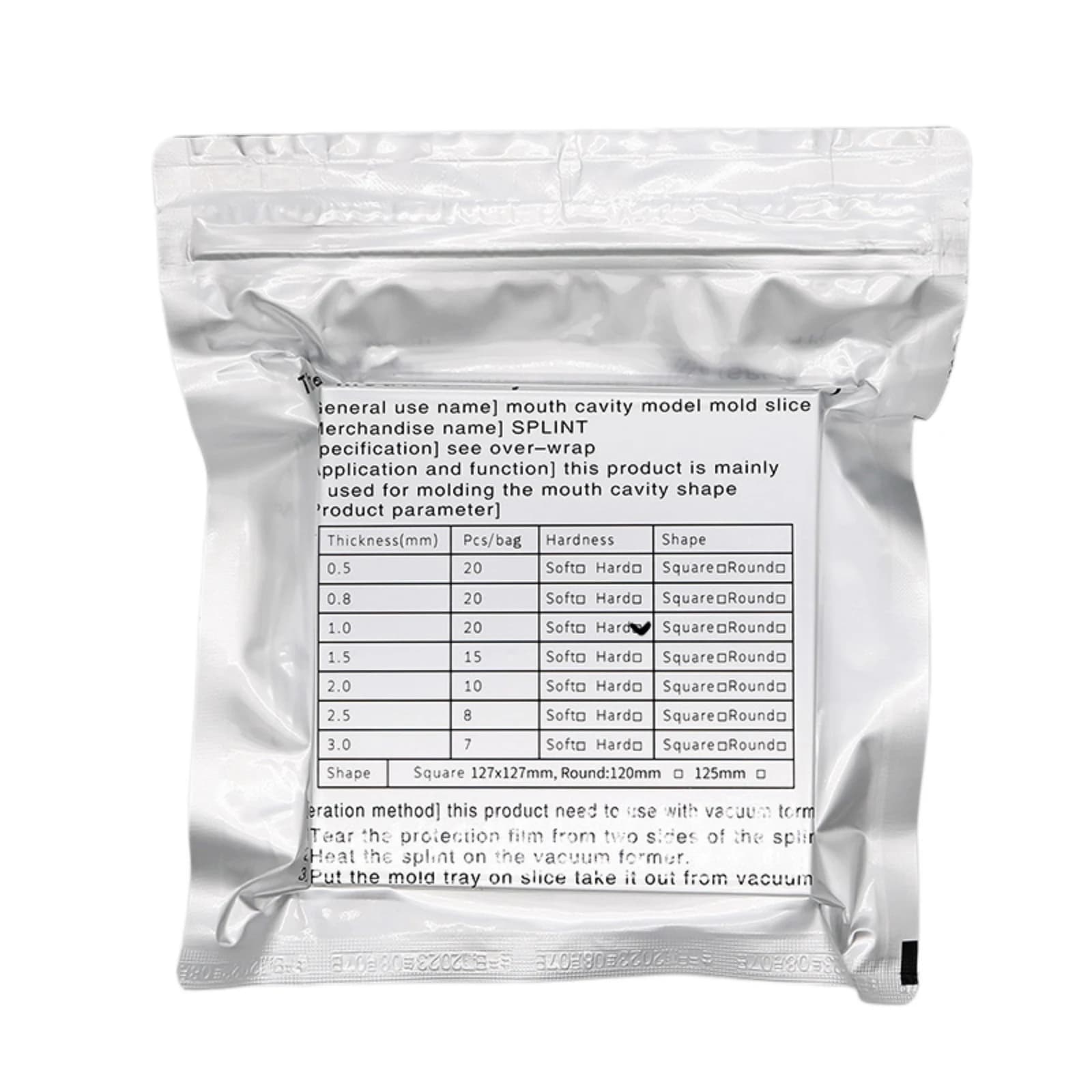 Thermoforming sheet packaging with thickness and shape options